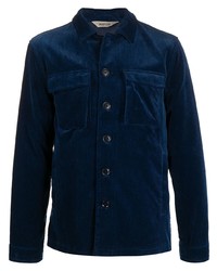 Veste-chemise en velours côtelé bleu marine Aspesi