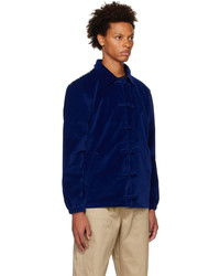 Veste-chemise en velours côtelé bleu marine Clot