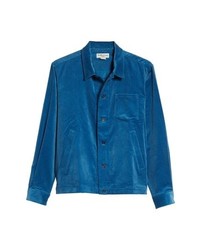 Veste-chemise en velours côtelé bleue