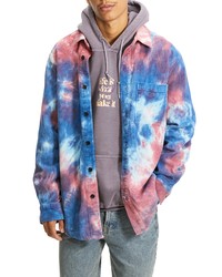 Veste-chemise en velours côtelé imprimé tie-dye multicolore