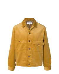 Veste-chemise en velours côtelé jaune