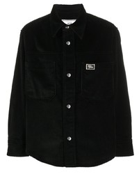 Veste-chemise en velours côtelé noire Ami Paris