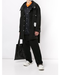 Veste-chemise en velours côtelé noire Maison Mihara Yasuhiro