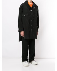 Veste-chemise en velours côtelé noire Maison Mihara Yasuhiro