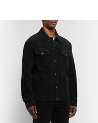 Veste-chemise en velours côtelé noire Tom Ford