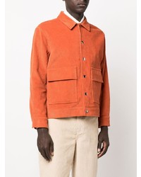 Veste-chemise en velours côtelé orange Pop Trading Company