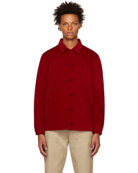 Veste-chemise en velours côtelé rouge Clot