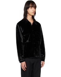 Veste-chemise en velours noire Jil Sander