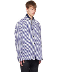 Veste-chemise imprimée bleue Sacai