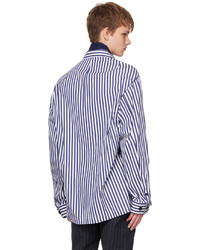 Veste-chemise imprimée bleue Sacai