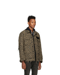Veste-chemise imprimée léopard marron R13