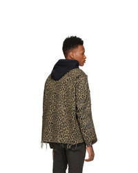 Veste-chemise imprimée léopard marron R13