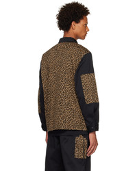 Veste-chemise imprimée léopard noire Clot