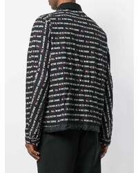 Veste-chemise imprimée noire Sacai