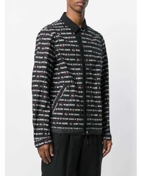 Veste-chemise imprimée noire Sacai