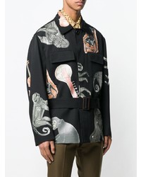 Veste-chemise imprimée noire Marni