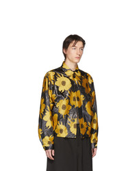 Veste-chemise imprimée noire Dries Van Noten