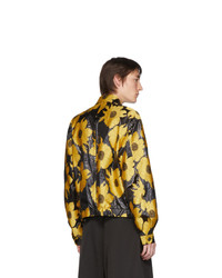 Veste-chemise imprimée noire Dries Van Noten