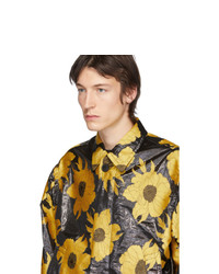 Veste-chemise imprimée noire Dries Van Noten