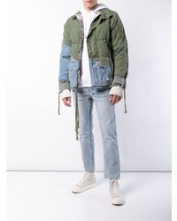 Veste-chemise imprimée olive Greg Lauren