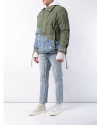 Veste-chemise imprimée olive Greg Lauren