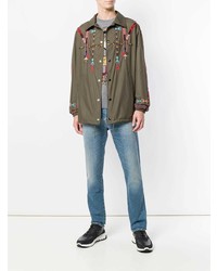 Veste-chemise imprimée olive Valentino