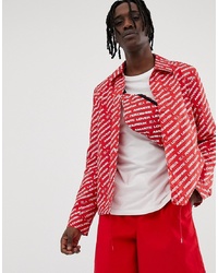 Veste-chemise imprimée rouge ASOS DESIGN