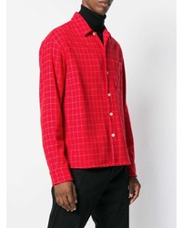 Veste-chemise imprimée rouge AMI Alexandre Mattiussi