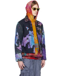 Veste-chemise imprimée tie-dye noire Stain Shade