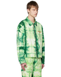 Veste-chemise imprimée tie-dye olive Nahmias