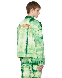 Veste-chemise imprimée tie-dye olive Nahmias