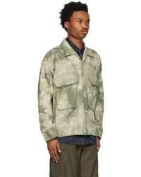 Veste-chemise imprimée tie-dye olive Nicholas Daley