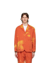 Veste-chemise imprimée tie-dye orange