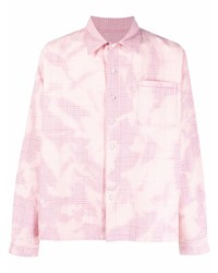 Veste-chemise imprimée tie-dye rose