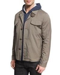 Veste-chemise légère grise