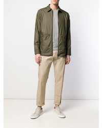Veste-chemise légère olive Aspesi