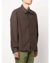 Veste-chemise marron foncé Palmes