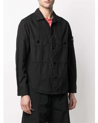 Veste-chemise noire Stone Island