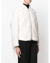 Veste de fourrure blanche