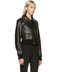 Veste en cuir à clous noire Givenchy