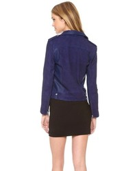 Veste en cuir bleu marine IRO