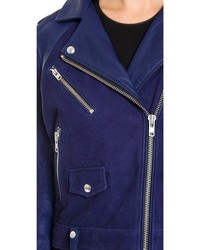 Veste en cuir bleu marine IRO