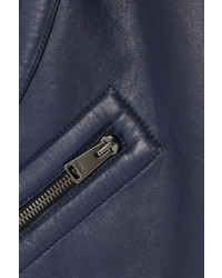 Veste en cuir bleu marine Fendi