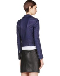 Veste en cuir bleu marine IRO