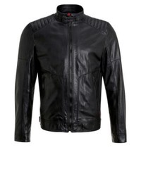 Veste en cuir bleu marine Strellson