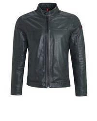 Veste en cuir bleu marine Strellson