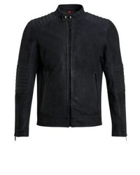 Veste en cuir bleu marine Strellson