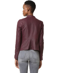 Veste en cuir bordeaux BB Dakota