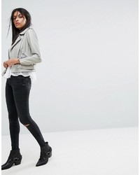 Veste en cuir grise AllSaints