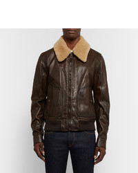 Veste en cuir marron foncé Belstaff